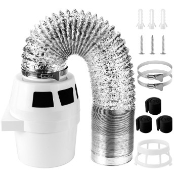 Upgraded Dryer Vent Kit Filter Bucket Indoor With 4 Inch By 8 Feet Proflex Ducting Hose Strong Case Tightly Fixed For Electr