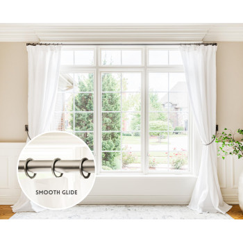 Blasthome Luxury Curtain Rings Premium Metal With Quiet Smooth Nylon Inserts Pinhooks And Clips Included 1 12 Inside D