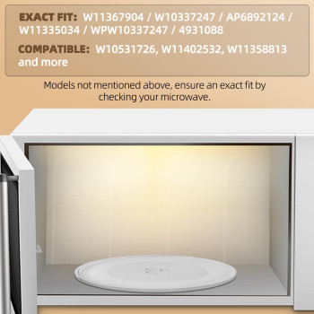 10 Microwave Turntables Replacement Microwave Glass Plate Compatible With Whirlpool The Exact Replacement Part Of W11367904