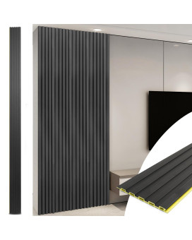 Art3D Wpc Slat Wall Panels 8Pack 108 X 6 Inch 3D Wall Accents For Interior Wall Decor Living Room Bedroom Black