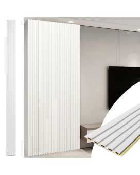 Art3D Wpc Slat Wall Panels 8Pack 108 X 6 Inch 3D Wall Accents For Interior Wall Decor Living Room Bedroom White