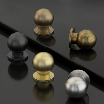 Homdiy 5 Pack Brushed Gold Cabinet Knobs Round Brushed Brass Cabinet Knobs Ball Gold Knobs Metal Kitchen Cabinet Handles For Dr