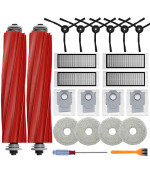 Accessories Kit Compatible With Roborock Q Revo Robtic Vacuum Cleaner 2 Main Brush Roller 4 Hepa Filters 4 Mop Pads 4 Dust Bag