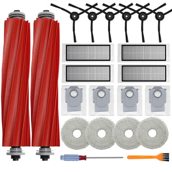 Accessories Kit Compatible With Roborock Q Revo Robtic Vacuum Cleaner 2 Main Brush Roller 4 Hepa Filters 4 Mop Pads 4 Dust Bag