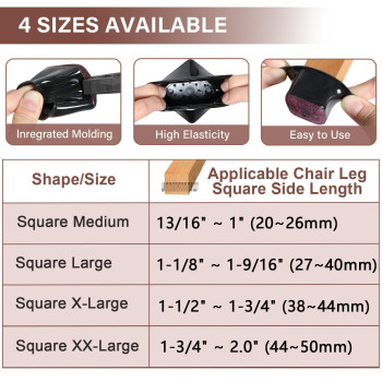 Chair Leg Floor Protectors Square Chair Leg Protectors For Hardwood Floors Silicone Caps Felt Strengthen Bottom Protection Non S