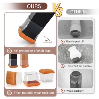 Chair Leg Floor Protectors Square Chair Leg Protectors For Hardwood Floors Silicone Caps Felt Strengthen Bottom Protection Non S