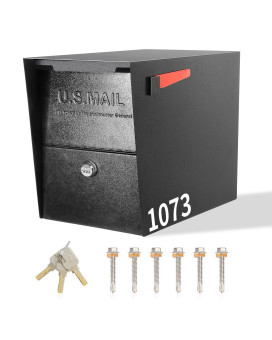 Hykolity Locking Mailbox Curbside Security Mailbox With Combination Lock Post Mount Lockable Mailbox With Reflective Numbers