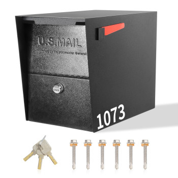 Hykolity Locking Mailbox Curbside Security Mailbox With Combination Lock Post Mount Lockable Mailbox With Reflective Numbers