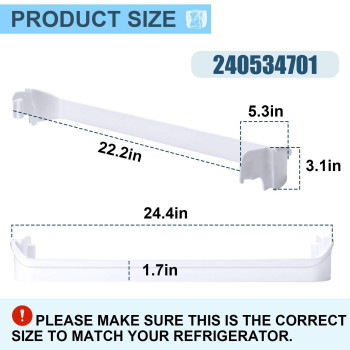 Sikawai 240534901 X 2 240534701 X 1 Refrigerator Door Shelf Rack Bar Compatible With Frigidaire Kenmore Door Retainer Rack B