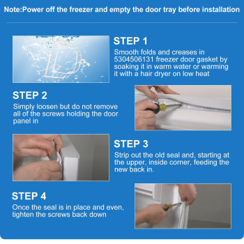5304506131 Freezer Door Gasket Compatible With Parts Of Frigidaire Crosley Kenmore Tappan Freezer Fffh20F2Qwf Fffh20F2Qwg F