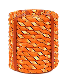 Double Braid Arborist Rope Orange12 In X 150 Ft Arborist Rigging Polyester Rope 48 Strand Rope Swing For Tree Bull Rope For