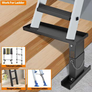 Toriexon Ladder Extender Pro Ladder Stabilizer High Strength Ladder Leveler 134 19 Adjustable Height Range For Single A