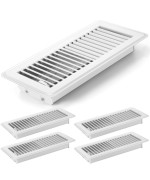 Retisee 4X12 Inches Floor Vent Covers Heavy Duty Floor Register Easy Installation Metal Heat Vent Covers With Rust Proof Finish