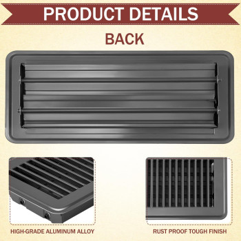 Retisee 4X12 Inches Floor Vent Covers Heavy Duty Floor Register Easy Installation Metal Heat Vent Covers With Rust Proof Finish