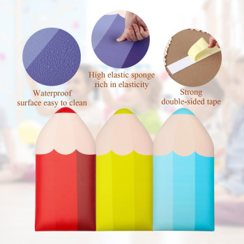 Jetec 6 Pcs 3D Anti Collision Pencil Shape Wall Padding For Kids 236 X 118 Inch Peel And Stick Upholstered Wall Panels Headboa