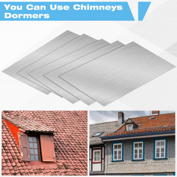 Therwen 5 X 7 Inch Flashing Aluminum Flashing Sheet Metal Roof Flashings For Shed Weatherproofing Areas Of Roof Around Chimneys