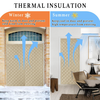 Ryb Home Thermal Insulated Door Curtain Winter Cold Insulation Curtain Durable Oxford Cloth Side Opening Curtain Windproof Sound