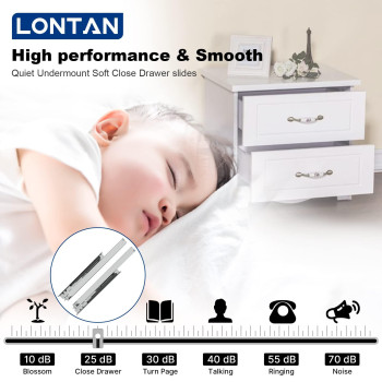 Lontan Undermount Drawer Slides 21 Inch Soft Close Drawer Slides 6 Pairs Full Extension Bottom Mount Dresser Drawer Slides For