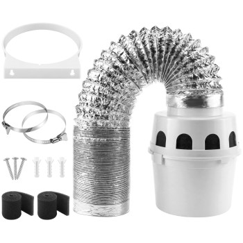 Upgradedami Parts Tdidvkzw Indoor Dryer Vent Kit With 4Inch By 5Foot Proflex Duct White 4 Inch