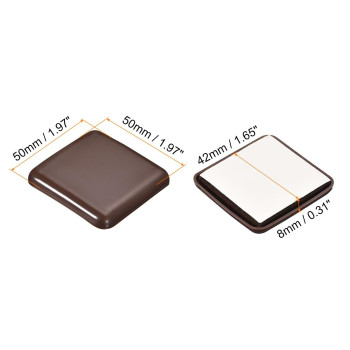 Uxcell Furniture Sliders 8Pcs 2 Plastic Selfadhesive Square Sliding Pads Chair Glides For Carpeted Tile Vinyl Hardwood Fl