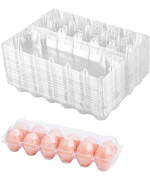 60 Pack Plastic Egg Cartons Cheap Bulk One Dozen Clear Empty Egg Cartons For Chicken Eggs Reusable Egg Carton For Home Ranch Ch