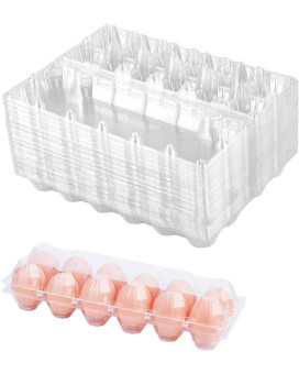 60 Pack Plastic Egg Cartons Cheap Bulk One Dozen Clear Empty Egg Cartons For Chicken Eggs Reusable Egg Carton For Home Ranch Ch