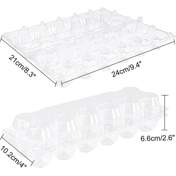 60 Pack Plastic Egg Cartons Cheap Bulk One Dozen Clear Empty Egg Cartons For Chicken Eggs Reusable Egg Carton For Home Ranch Ch