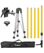 Huepar 12 Ft37M Professional Laser Level Pole With Tripod And 14Inch By 20Inch Laser Mount For Rotary And Line Lasers Adj