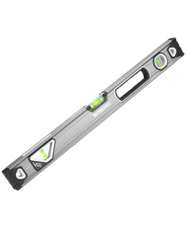 Workpro 24 Inch Spirit Level Bubble Level With Double View Vertical Site Leveler Tool With 3 Bubble Aluminum Body Hand Shoc