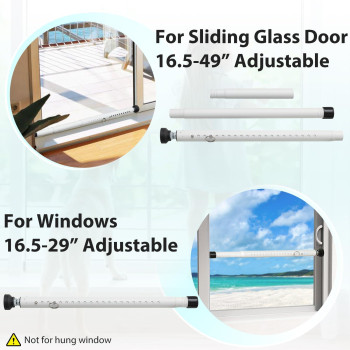 Sliding Door Security Bar 16 To 51 Inch Adjustable Sliding Patio Door Glass Door Window Security Bars Portable Slide Door Stop