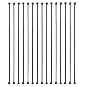 Sidasu 15 Pack Iron Balusters Square Hollow Stair Spindles 12 Metal Balusters With Iron Baluster Swivel Shoes For Staircase