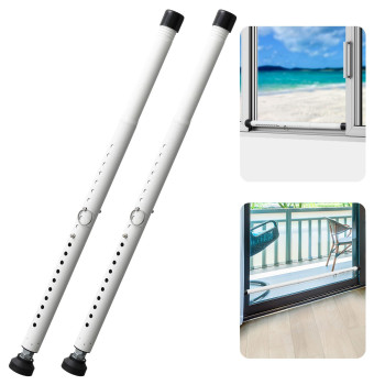 Sliding Door Security Bar 2Pcs 16 To 51 Inch Adjustable Sliding Patio Door Glass Door Window Security Bars Portable Slide Do