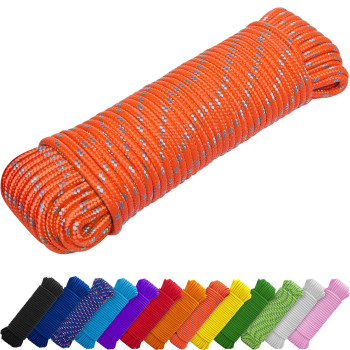 Teceum Rope 90 Feet X 14 Inch 7Mm Orange Gray Strong Allpurpose Utility Rope Camping Crafting Flag Pole Indoor