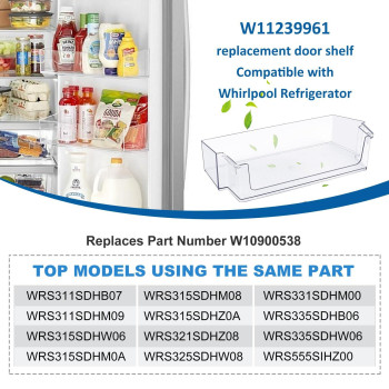 2 Pack Upgraded W11239961 Door Shelf Bin Compatible With Whirlpool Wrs321Sdh Wrs311Sdh Wrs325Sdh Refrigerator Replaces W1090053