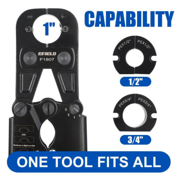 Efield Pex Crimping Tool Kit 12 Inch 34 Inch And 1 Inch For Pex Copper Crimp Rings With Pex Pipe Cutter Gonogo Gauge Me