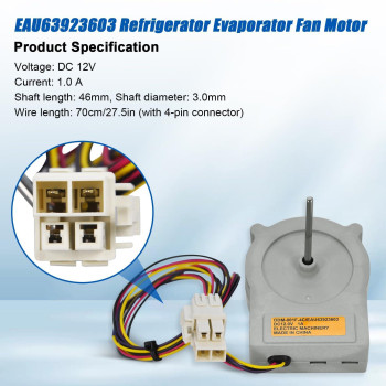 Eau63923603 Refrigerator Evaporator Fan Motor Assembly Compatible With Lg And Kenmore Refrigerators Replacement For Eau6505830