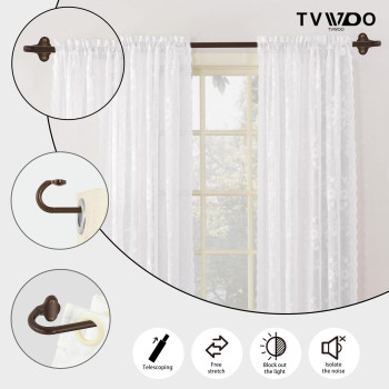 Tvwoo 2 Pack Wrap Around Curtain Rods Bronze Curtain Rods 48 To 84 Inch 58 Inch Adjustable Blackout Curtain Rod With Brackets R