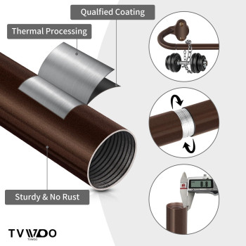 Tvwoo 2 Pack Wrap Around Curtain Rods Bronze Curtain Rods 48 To 84 Inch 58 Inch Adjustable Blackout Curtain Rod With Brackets R