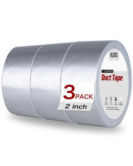 Xuxu 3 Pack Duct Tape Heavy Duty Waterproof Silver Duct Tape Strong Adhesive Duct Tape Bulk For Indoor Outdoor Repairs Tear By