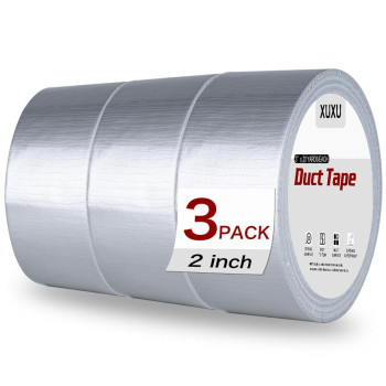 Xuxu 3 Pack Duct Tape Heavy Duty Waterproof Silver Duct Tape Strong Adhesive Duct Tape Bulk For Indoor Outdoor Repairs Tear By