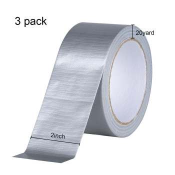 Xuxu 3 Pack Duct Tape Heavy Duty Waterproof Silver Duct Tape Strong Adhesive Duct Tape Bulk For Indoor Outdoor Repairs Tear By