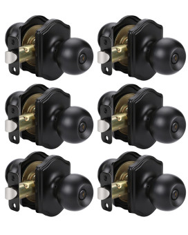 Goldenwarm Matte Black Door Knobs Interior Black Interior Door Knobs Classic Decorative Interior Privacy Bedroom Black Door Kn