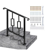 Lmrstoo Handrails For Outdoor Steps Fit 2 Or 3 Steps Outdoor Stair Railing Black Wrought Iron Handrail Handrails For Concrete