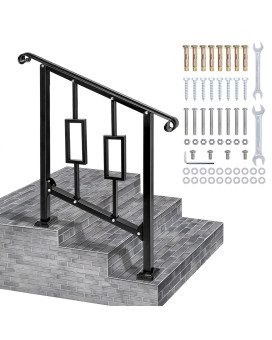 Lmrstoo Handrails For Outdoor Steps Fit 2 Or 3 Steps Outdoor Stair Railing Black Wrought Iron Handrail Handrails For Concrete