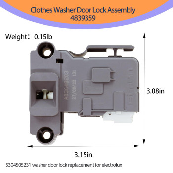 2024 Upgraded 5304514774 4839359 Ap6329665 Clothes Washer Door Lock Switch Assemblyoem For Frigidaire Electrolux Efls527Uiw0 E