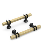 Goldenwarm 10 Pack Black And Gold Cabinet Pulls Black Cabinet Handles Brushed Gold Cabinet Pulls 3In Cabinet Pulls Black And Gol