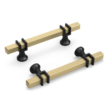 Goldenwarm 10 Pack Black And Gold Cabinet Pulls Black Cabinet Handles Brushed Gold Cabinet Pulls 3In Cabinet Pulls Black And Gol