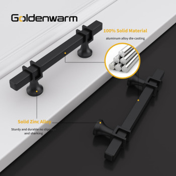 Goldenwarm 10 Pack Black Cabinet Pulls Cabinet Handles Matte Black Drawer Pulls Square Dresser Handles Black Handles And Pulls