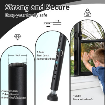 Sliding Door Security Bar 16 To 51 Inch Adjustable Sliding Patio Door Glass Door Window Security Bars Black Portable Slide Doo