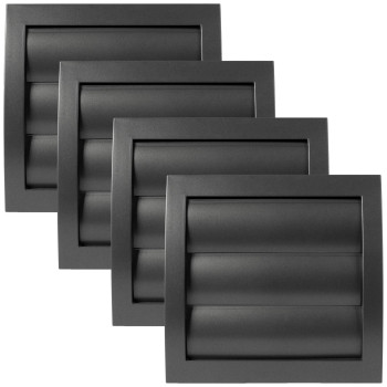 Vent Systems 4 Inch Anthracite Air Vent Cover Pack Of 4 Dryer Vents And Bathroom Exhaust Vent Pipe Louvered Outdoor Dryer V